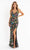 Primavera Couture - 3748 Colorful Butterfly Plunging V Neckline Long Gown Special Occasion Dress