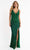 Primavera Couture - 3751 Sequin Plunging V-Neck Gown Special Occasion Dress 00 / Emerald