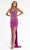 Primavera Couture - 3751 Sequin Plunging V-Neck Gown Special Occasion Dress 00 / Fushia