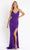 Primavera Couture - 3754 Sequin V-Neck High Slit Gown Special Occasion Dress 00 / Purple