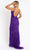 Primavera Couture - 3754 Sequin V-Neck High Slit Gown In Purple