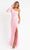 Primavera Couture - 3759 Glamorous Fully Beaded One Shoulder Long Sleeve Evening Gown Special Occasion Dress 00 / Pink