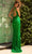Primavera Couture - 3761 Asymmetrical Sequin Double Strap Dress In Green