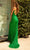 Primavera Couture - 3761 Asymmetrical Sequin Double Strap Dress In Green