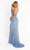 Primavera Couture - 3761 Asymmetrical Sequin Double Strap Dress In Blue