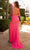 Primavera Couture - 3761 Asymmetrical Sequin Double Strap Dress In Pink