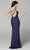 Primavera Couture - 3761 Asymmetrical Sequin Double Strap Dress In Blue