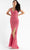 Primavera Couture - 3764 Bold Style Low V Neckline Dazzling Silhouette Evening Gown Special Occasion Dress 00 / Rose