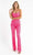 Primavera Couture - 3774 Sequin Scoop Neckline Jumpsuit Special Occasion Dress 00 / Neon Pink