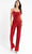 Primavera Couture - 3774 Sequin Scoop Neckline Jumpsuit Special Occasion Dress 00 / Red