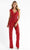 Primavera Couture - 3775 Cap Sleeve Sequin Jumpsuit Special Occasion Dress 00 / Red