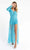 Primavera Couture - 3777 V-Neck Long Sleeve Romper Special Occasion Dress 00 / Bright Blue