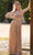 Primavera Couture - 3795 Sequin V-Neck A-Line Gown Special Occasion Dress 00 / Rose Gold