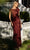 Primavera Couture - 3796 Sequin Bateau Neckline Long Gown Special Occasion Dress 00 / Burgundy