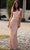 Primavera Couture - 3796 Sequin Bateau Neckline Long Gown Special Occasion Dress 00 / Rose Gold
