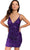 Primavera Couture 3813 - Deep V-Neck Backless Cocktail Dress Special Occasion Dress 00 / Purple