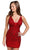 Primavera Couture 3815 - Beaded V-Neck Cocktail Dress Special Occasion Dress 00 / Red