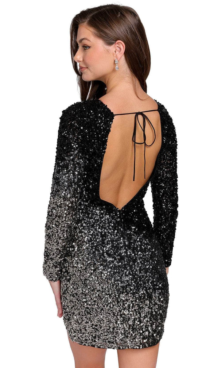 Primavera Couture 3819 HighNeck Ombre Cocktail Dress Couture Candy