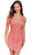 Primavera Couture 3825 - Beaded V-Neck Fitted Cocktail Dress Special Occasion Dress 00 / Coral