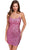 Primavera Couture 3833 - Lace-Up Back Cocktail Dress Special Occasion Dress 00 / Pink