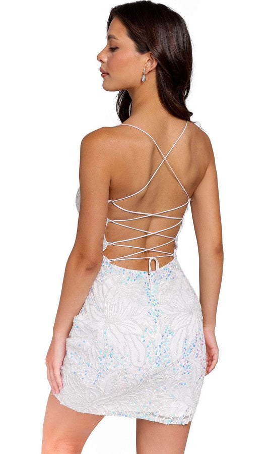 Primavera Couture 3835 - Lace-Up Back Sleeveless Cocktail Dress