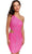 Primavera Couture 3840 - Asymmetric Cutout Cocktail Dress Special Occasion Dress 00 / Neon Pink