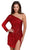 Primavera Couture 3860 - One Sleeved Sequin Cocktail Dress Special Occasion Dress 00 / Red
