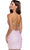 Primavera Couture 3891 - Deep V-Neck Side Slit Cocktail Dress In Pink