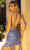 Primavera Couture 3891 - Deep V-Neck Side Slit Cocktail Dress In Blue