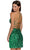Primavera Couture 3891 - Deep V-Neck Side Slit Cocktail Dress In Green