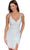 Primavera Couture 3891 - Deep V-Neck Side Slit Cocktail Dress In White