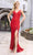 Primavera Couture 3904 - Embellished High Slit Prom Gown Special Occasion Dress 000 / Red