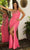 Primavera Couture 3906 - One Shoulder Fringed Prom Gown Special Occasion Dress 000 / Neon Pink