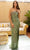 Primavera Couture 3906 - One Shoulder Fringed Prom Gown Special Occasion Dress 000 / Sage Green