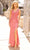 Primavera Couture 3923 - V-Neck Bejeweled Sheath Prom Dress Special Occasion Dress 000 / Rose Pink