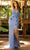 Primavera Couture 3948 - Backless Floral Beaded Prom Gown Special Occasion Dress 000 / Bright Blue