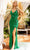 Primavera Couture 3948 - Backless Floral Beaded Prom Gown Special Occasion Dress 000 / Emerald