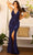 Primavera Couture 3950 - V Neck Embellished Long Gown Evening Dresses 000 / Midnight