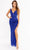 Primavera Couture 3953 - Plunging Embellished Evening Gown Special Occasion Dress 000 / Royal Blue
