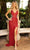 Primavera Couture 3955 - V-neck Sequined Prom Dress Special Occasion Dress 000 / Red