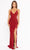 Primavera Couture 3958 - V-Neck Beaded Prom Dress Special Occasion Dress 000 / Red