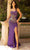 Primavera Couture 3960 - Radial Striped Bare Back Gown Formal Gowns 000 / Purple