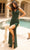 Primavera Couture 3969 - V Neck Embellished Strappy Long Gown Special Occasion Dress 000 / Emerald