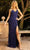 Primavera Couture 3969 - V Neck Embellished Strappy Long Gown Special Occasion Dress 000 / Midnight