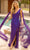 Primavera Couture 3971 - Sequined Prom Gown with Cape Special Occasion Dress 000 / Purple