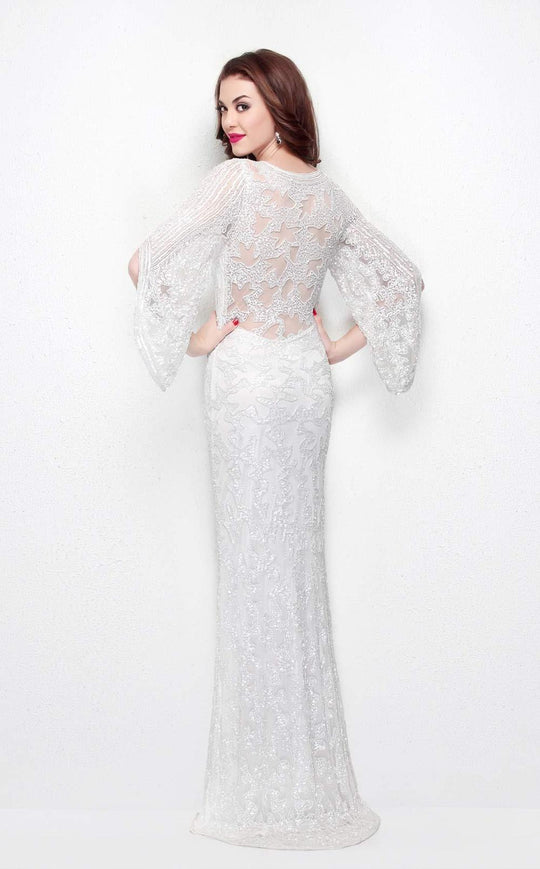 Primavera Couture - 9713 Sequined Flare Sleeve Junior Prom Gown