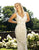 Primavera Couture - Intricately Bedazzled Plunging Sheath Dress 3232 CCSALE 12 / White Silver