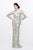 Primavera Couture - Long Sleeve Luxurious Floral Sequined Long Sheath Gown  1401 Mother of the Bride Dresses 0 / Ivory