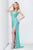 Primavera Couture - Sequined V-neck Sheath Dress 9824 CCSALE 4 / Turquoise