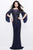 Primavera Couture - Stunning Two-Tone Sequin Embellished Long Gown with Batwing Sleeves 1424 Mother of the Bride Dresses 0 / Midnight